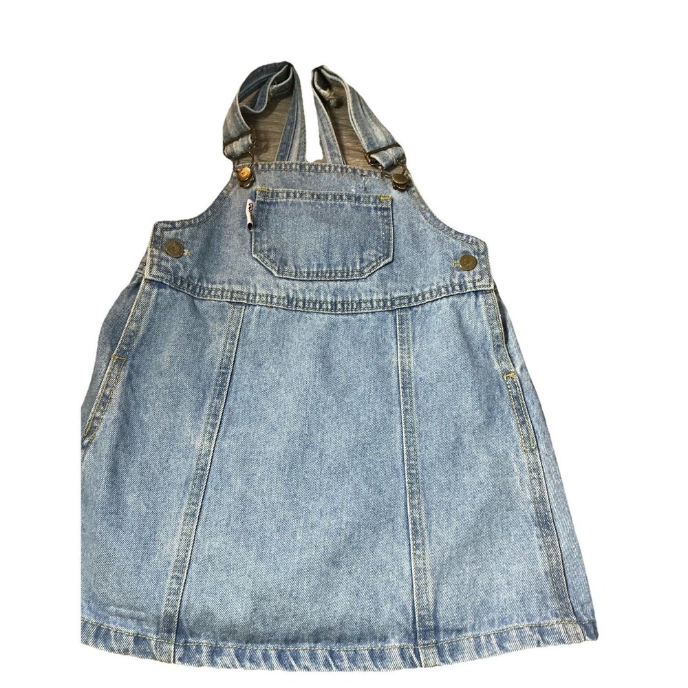 Vintage Guess Overalls Jumper Dress Toddler Size 4Y 1996 Light Wash Bibs Straps